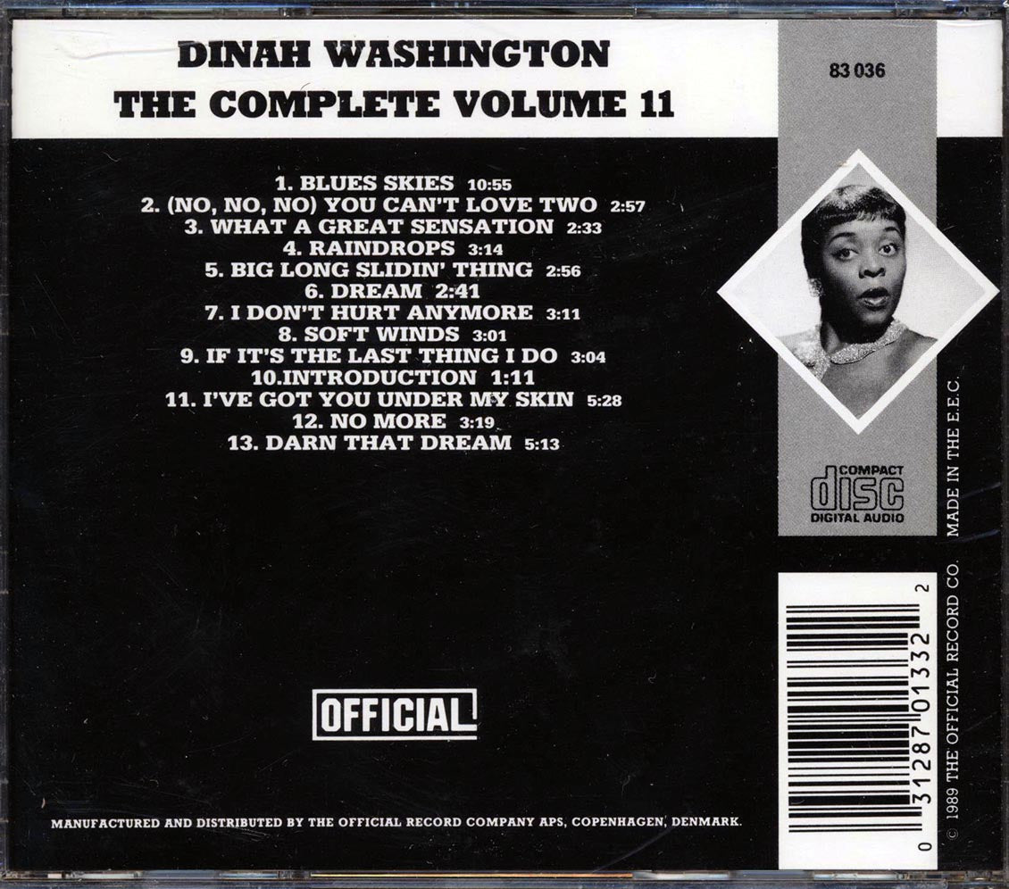 Dinah Washington - The Complete Dinah Washingon Volume 11: 1954 Music CD