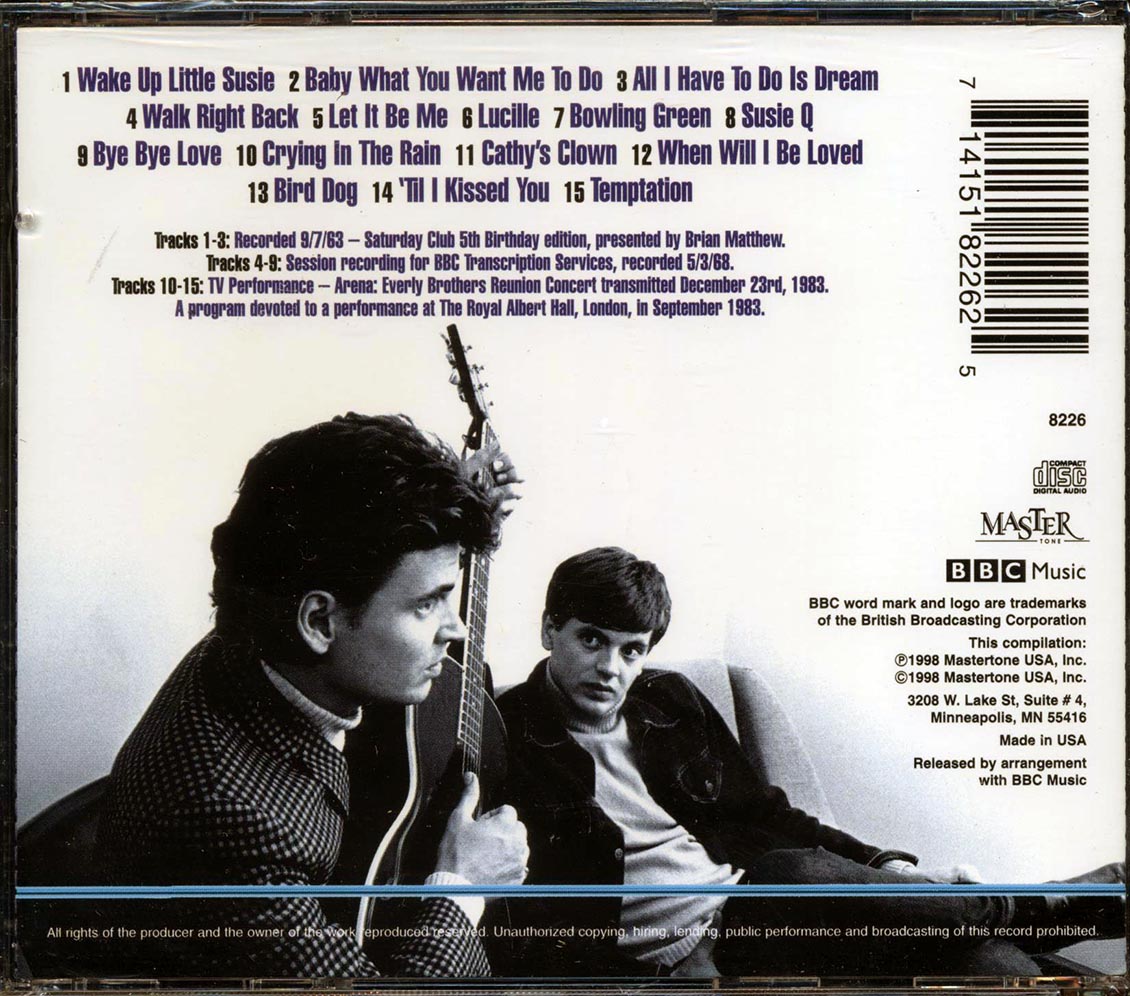The Everly Brothers - Live At The BBC Music CD