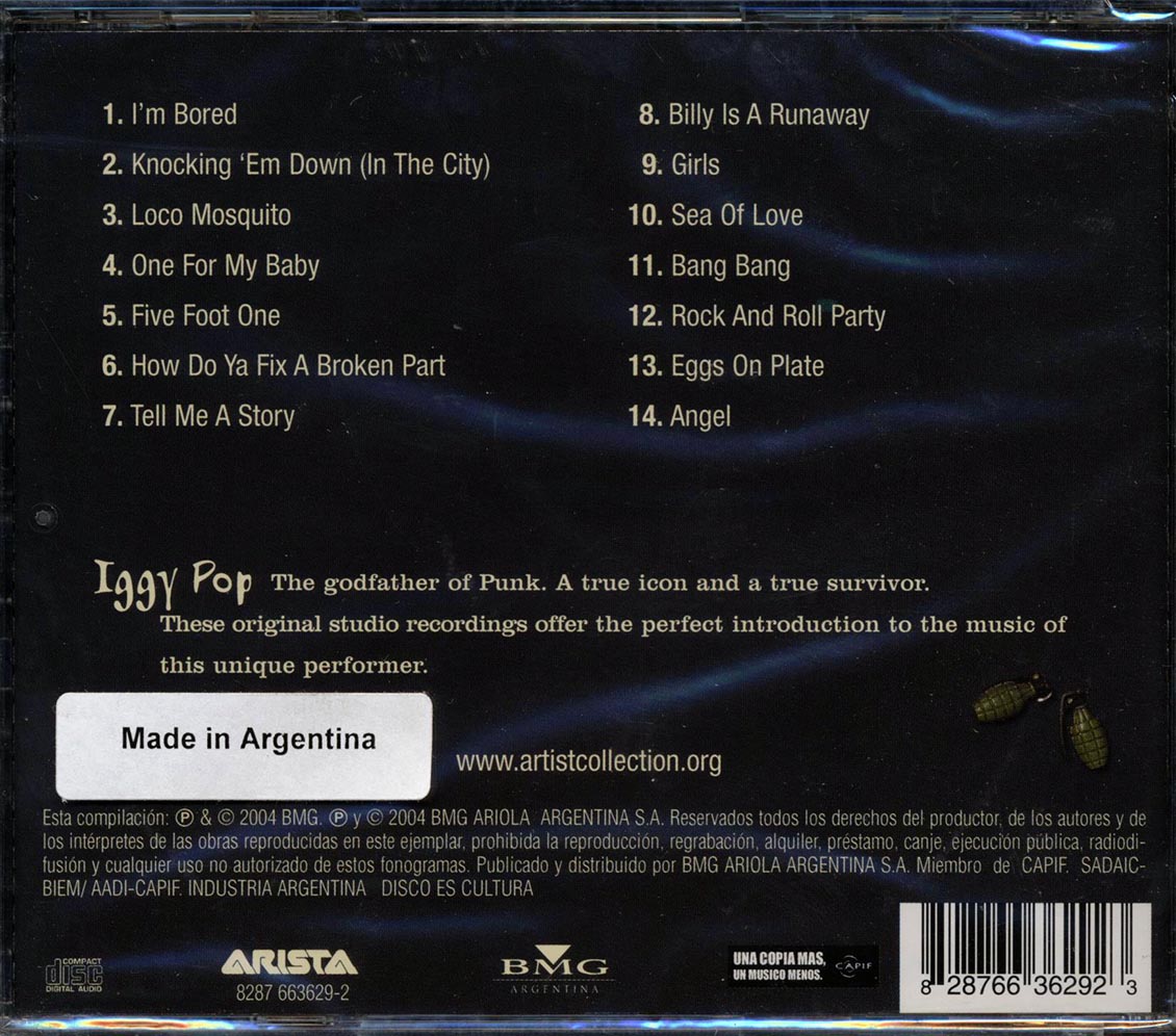 Iggy Pop Artist Collection Music CD