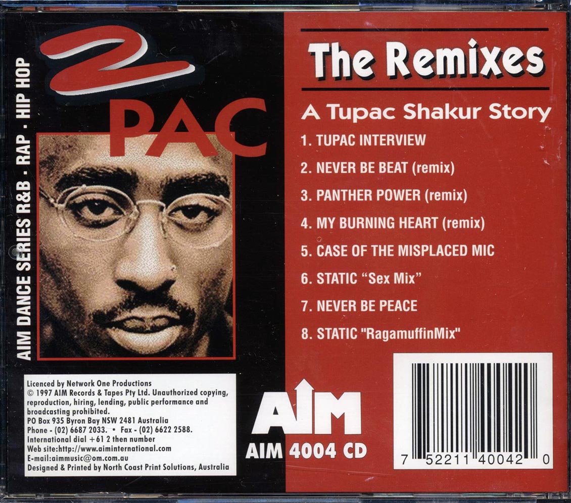 Tupac Shakur 2Pac The Remixes A Tupac Shakur Story Mixes Remixes Unheard Tracks Music CD
