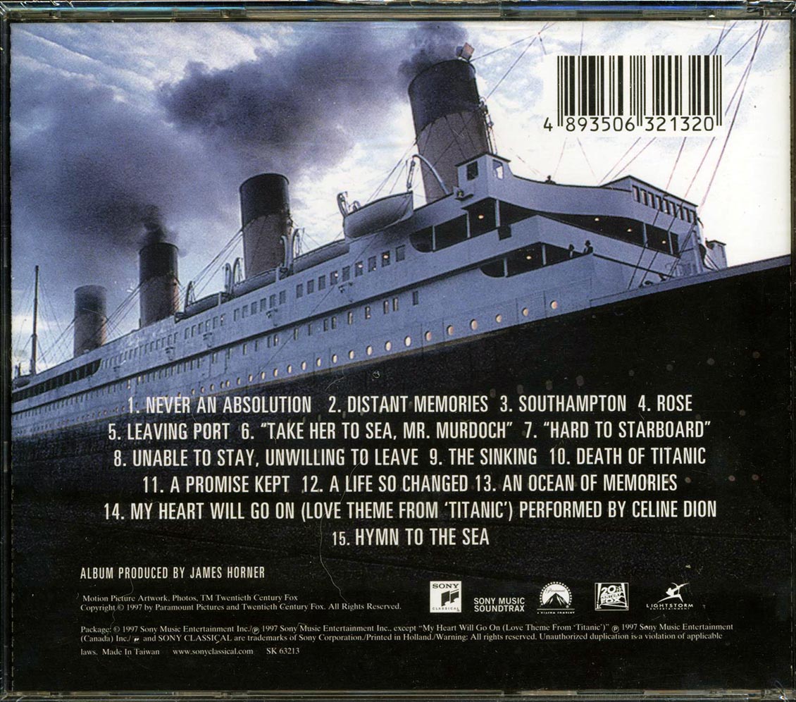 James Horner - Titanic: Music From The Motion Picture Music CD