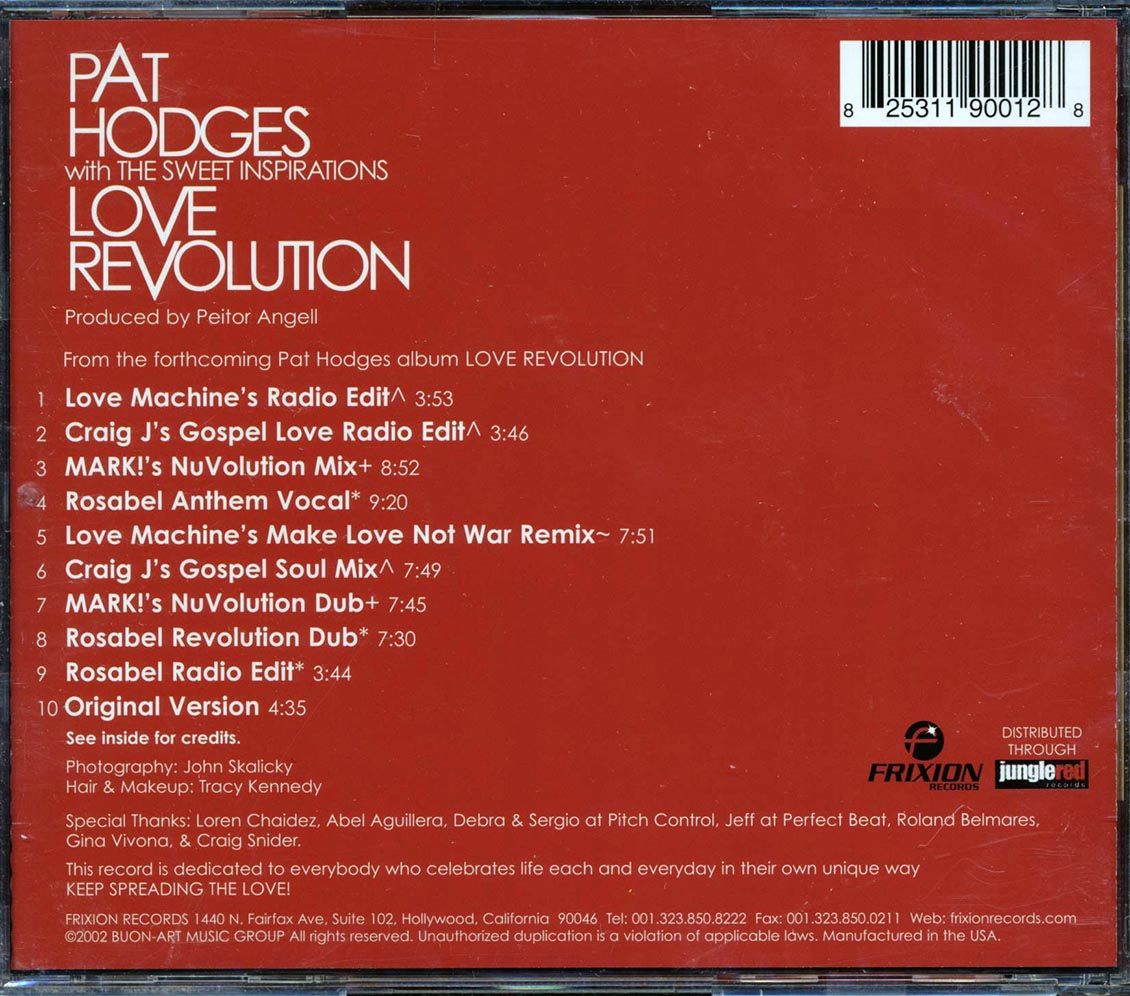 Pat Hodges The Sweet Inspirations Love Revolution Music CD
