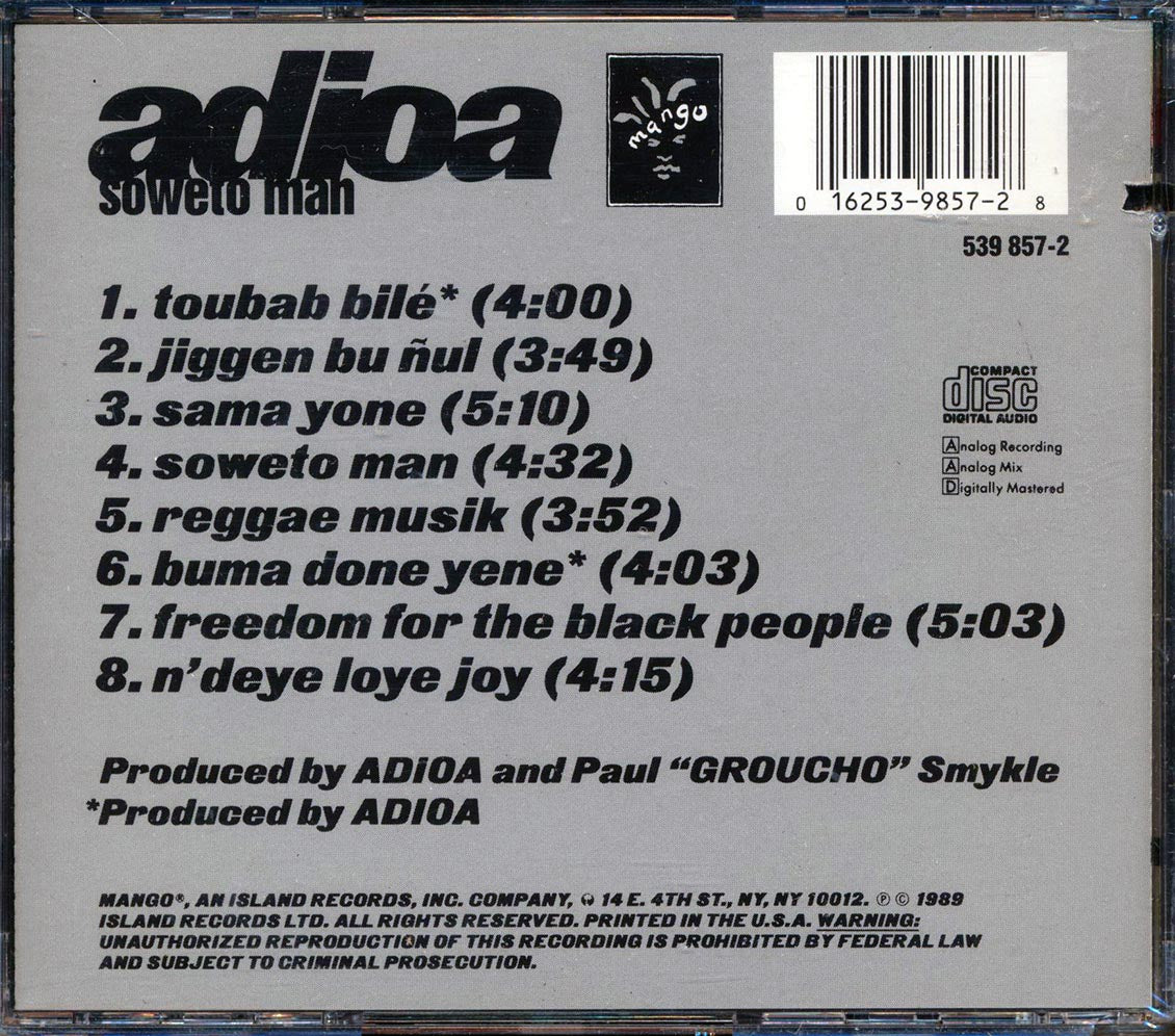 Adioa - Soweto Man Music CD