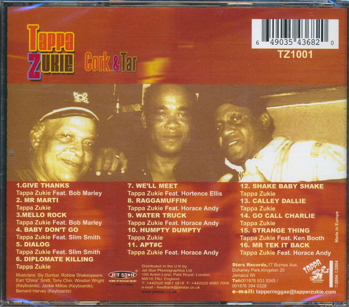 Tappa Zukie - Cork & Tar Music CD