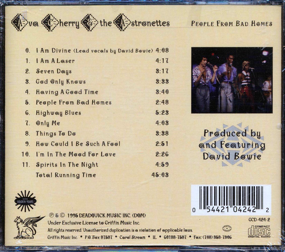 Ava Cherry & The Astronettes - People From Bad Homes Music CD