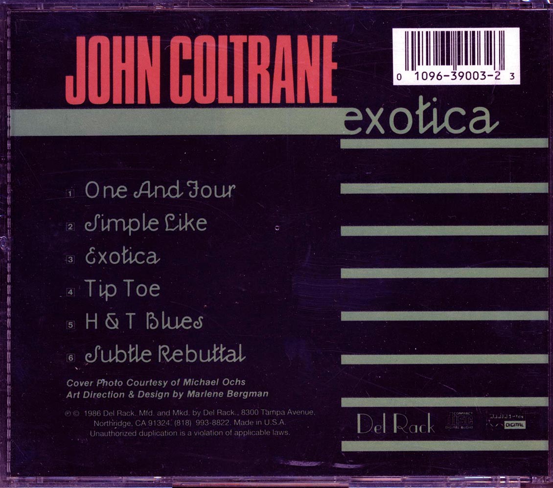 John Coltrane Exotica Music CD