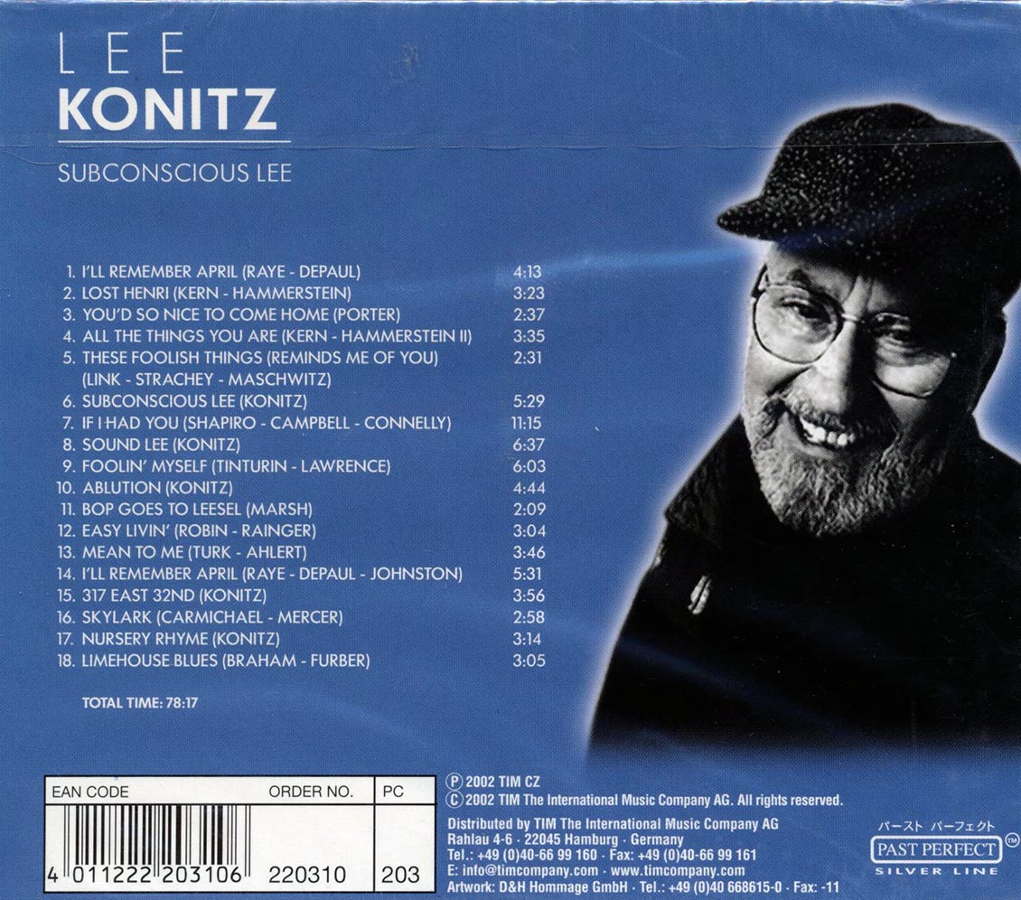 Lee Konitz - Subconscious Lee Music CD
