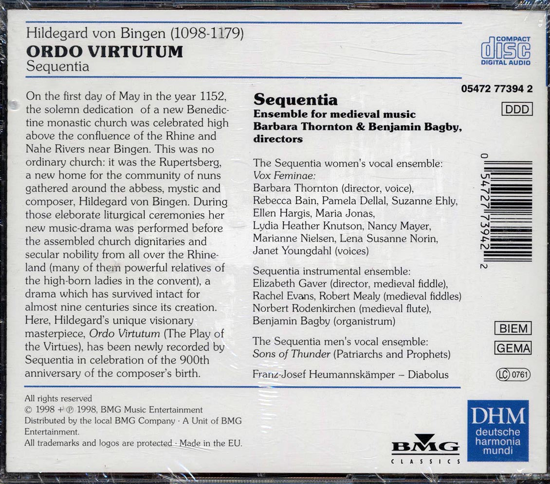 Hildegard Von Bingen, Sequentia - Ordo Virtutum (2xCD) Music CD