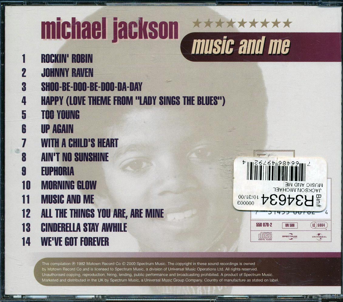 Michael Jackson Music And Me Music CD