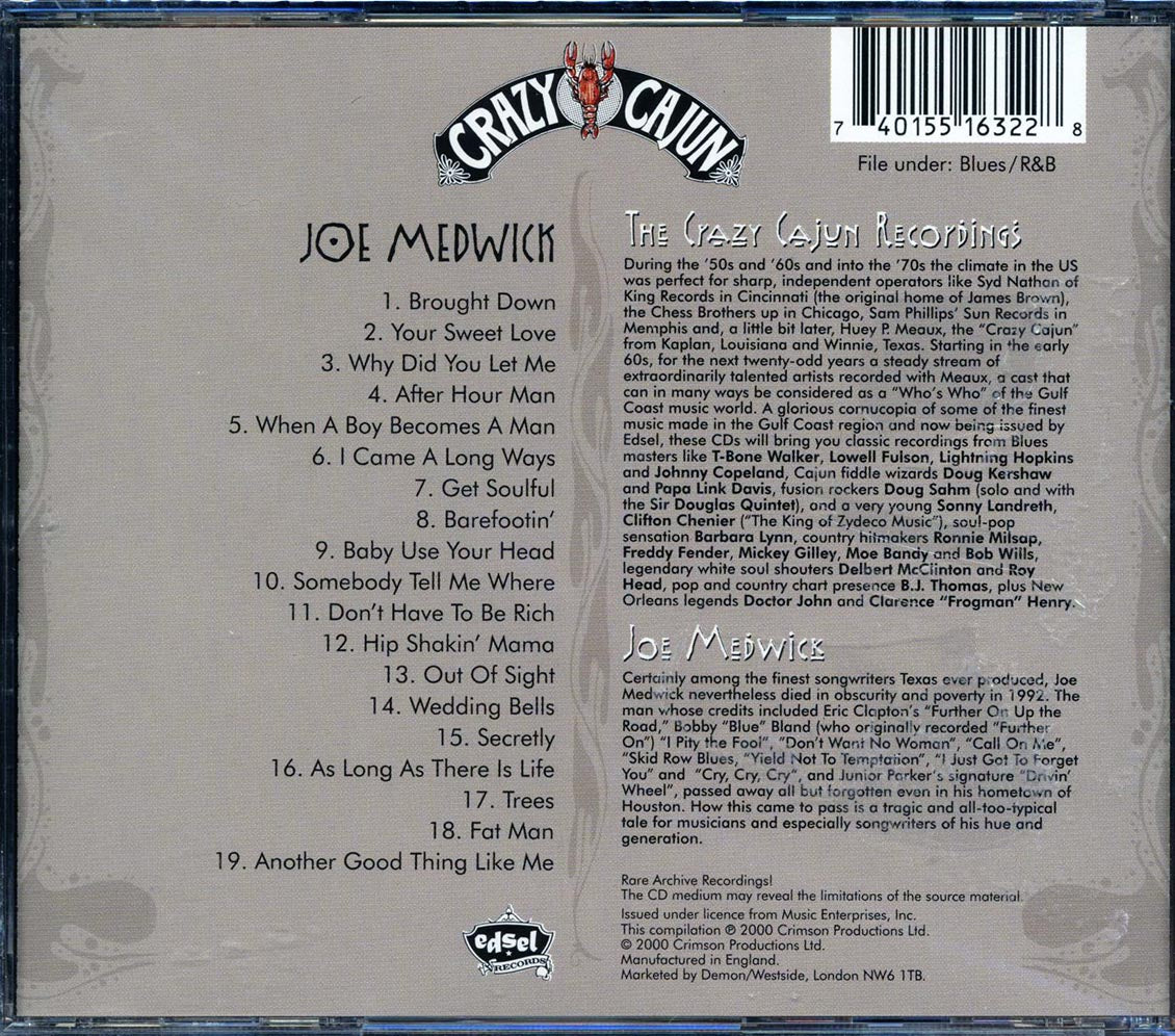 Joe Medwick - I'm An After Hour Man: The Crazy Cajun Recordings Music CD