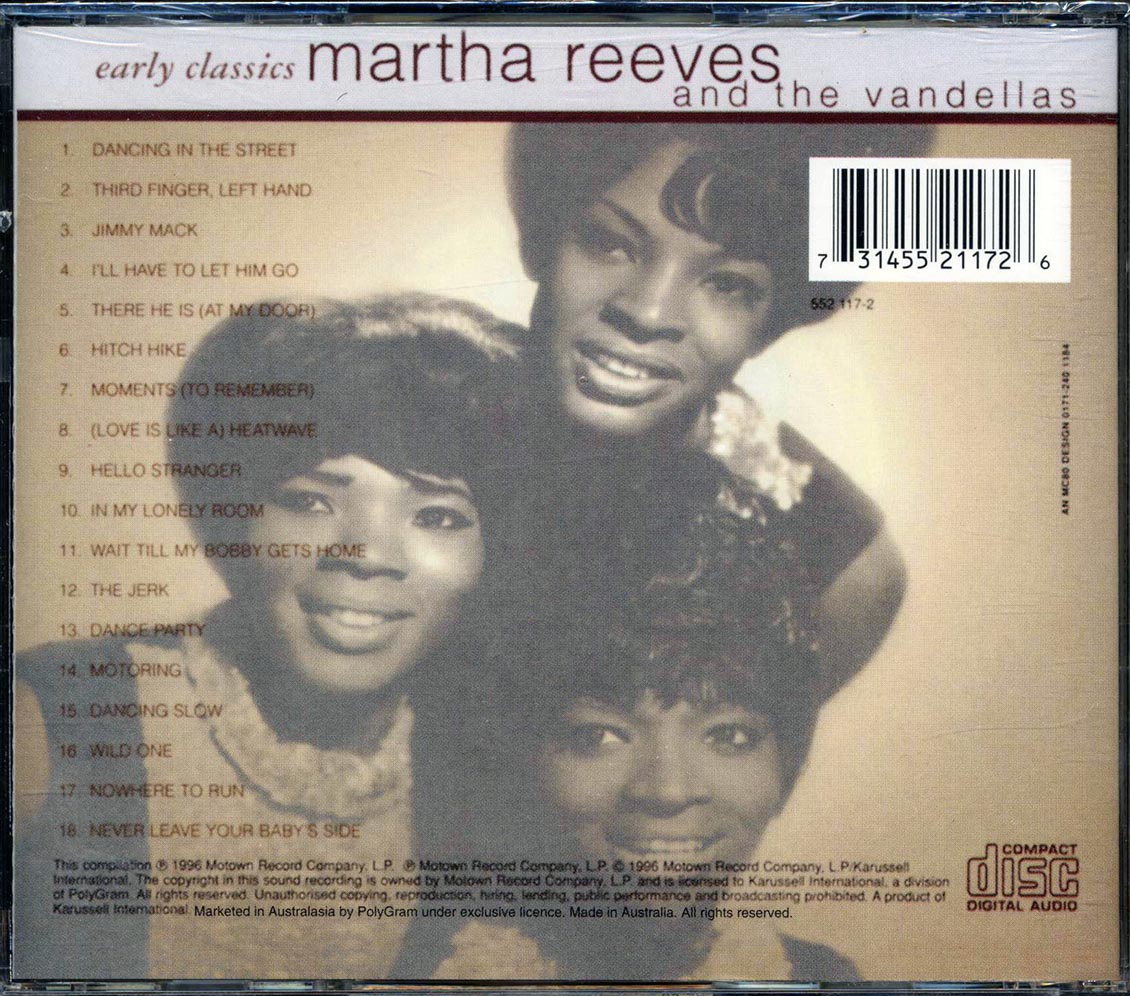 Martha Reeves & The Vandellas - Early Classics Music CD