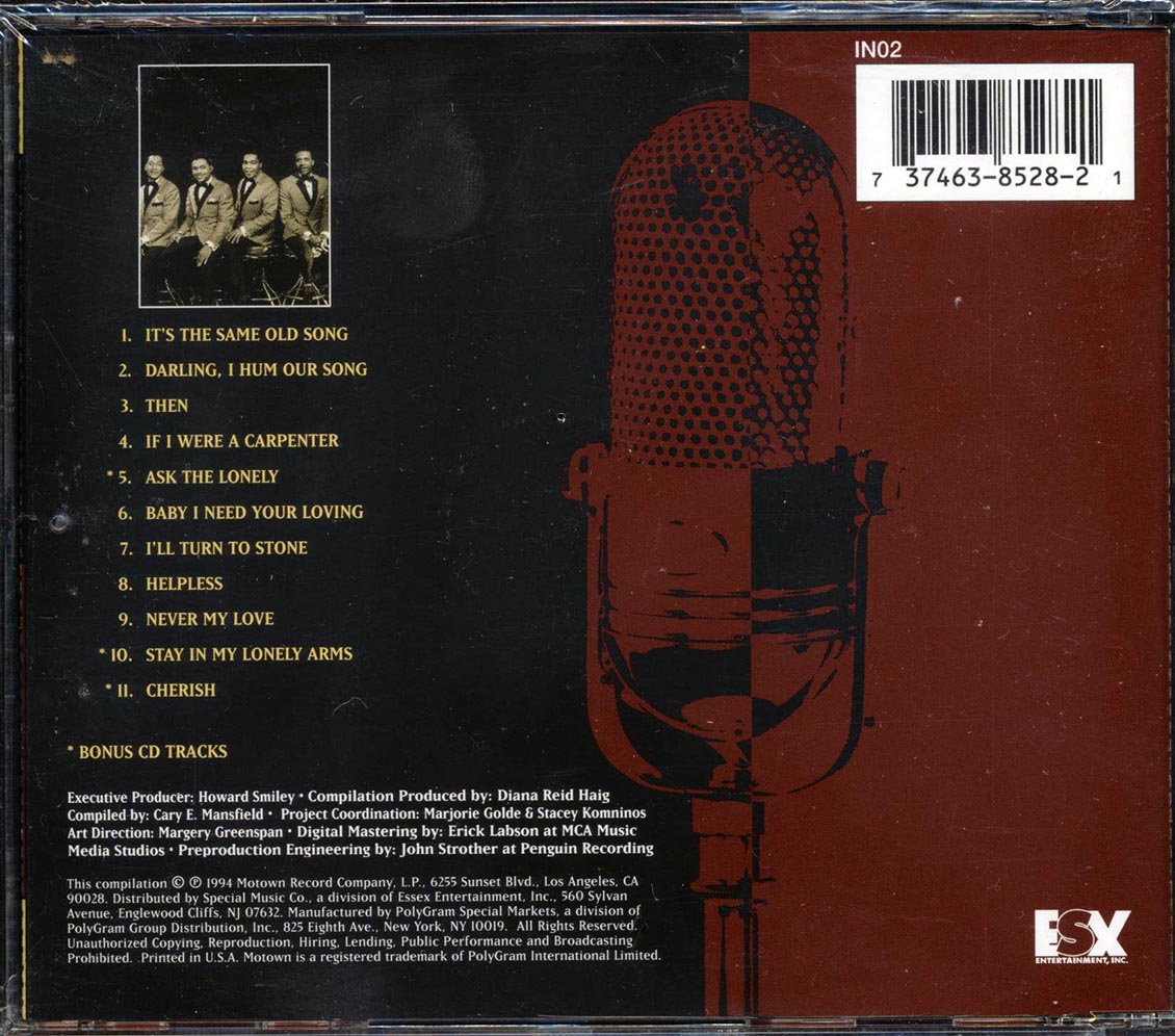 The Four Tops It's The Same Old Song Baby I Need Your Loving Music CD