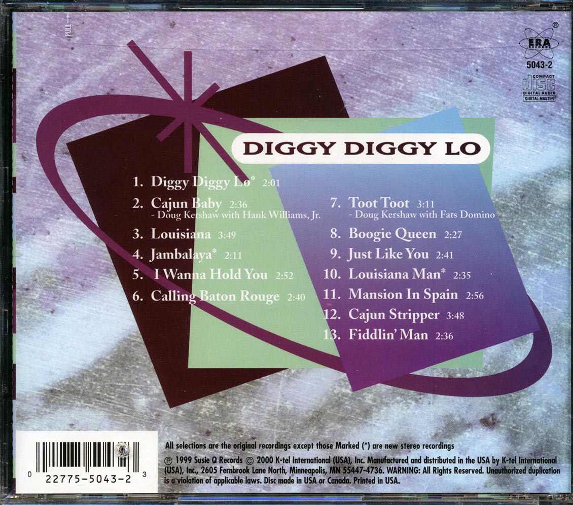 Doug Kershaw - Diggy Diggy Lo Music CD
