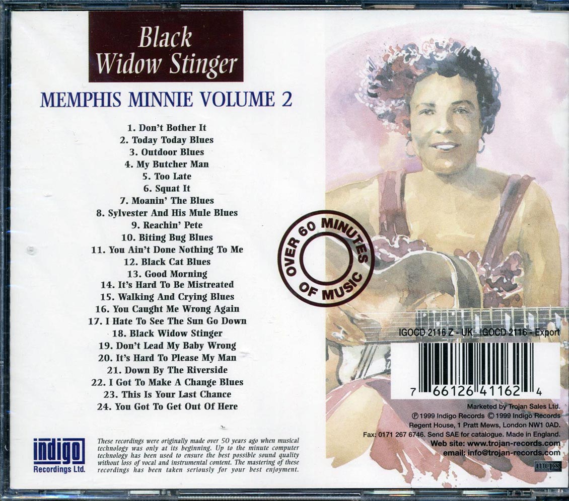 Memphis Minnie - Black Widow Stinger: The Essential Recordings Of Memphis Minnie Volume 2 Music CD