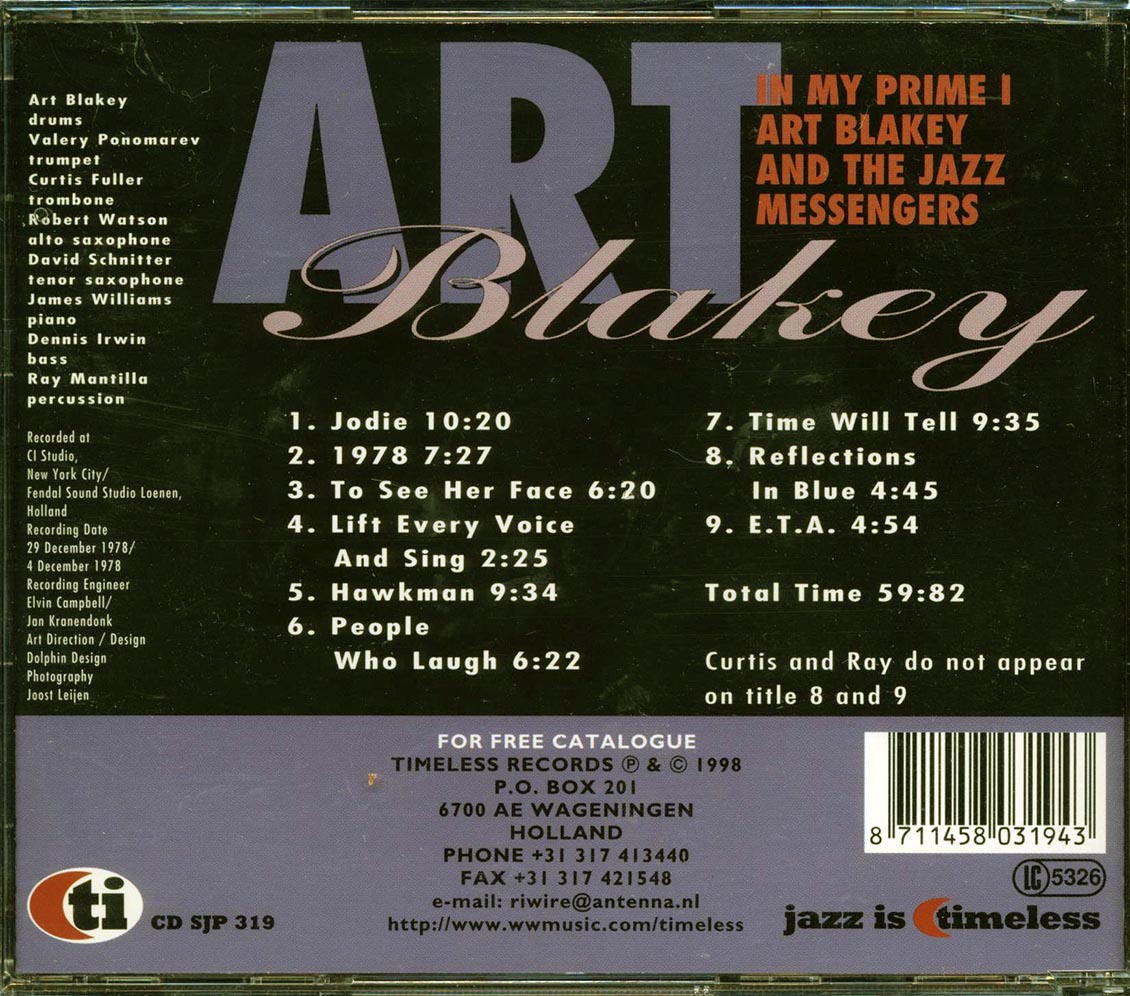 Art Blakey & The Jazz Messengers - In My Prime I Music CD