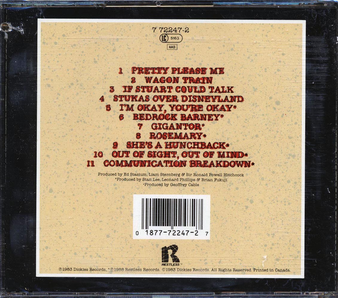 The Dickies - Stukas Over Disneyland (marked/ltd stock) Music CD