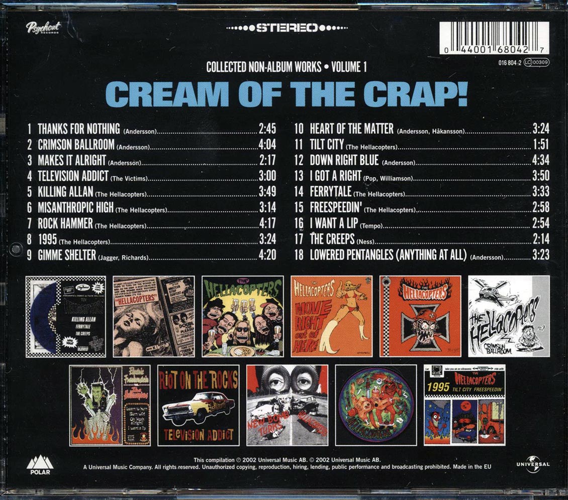 The Hellacopters - Cream Of The Crap: Collected Non-Album Works Volume 1 Music CD