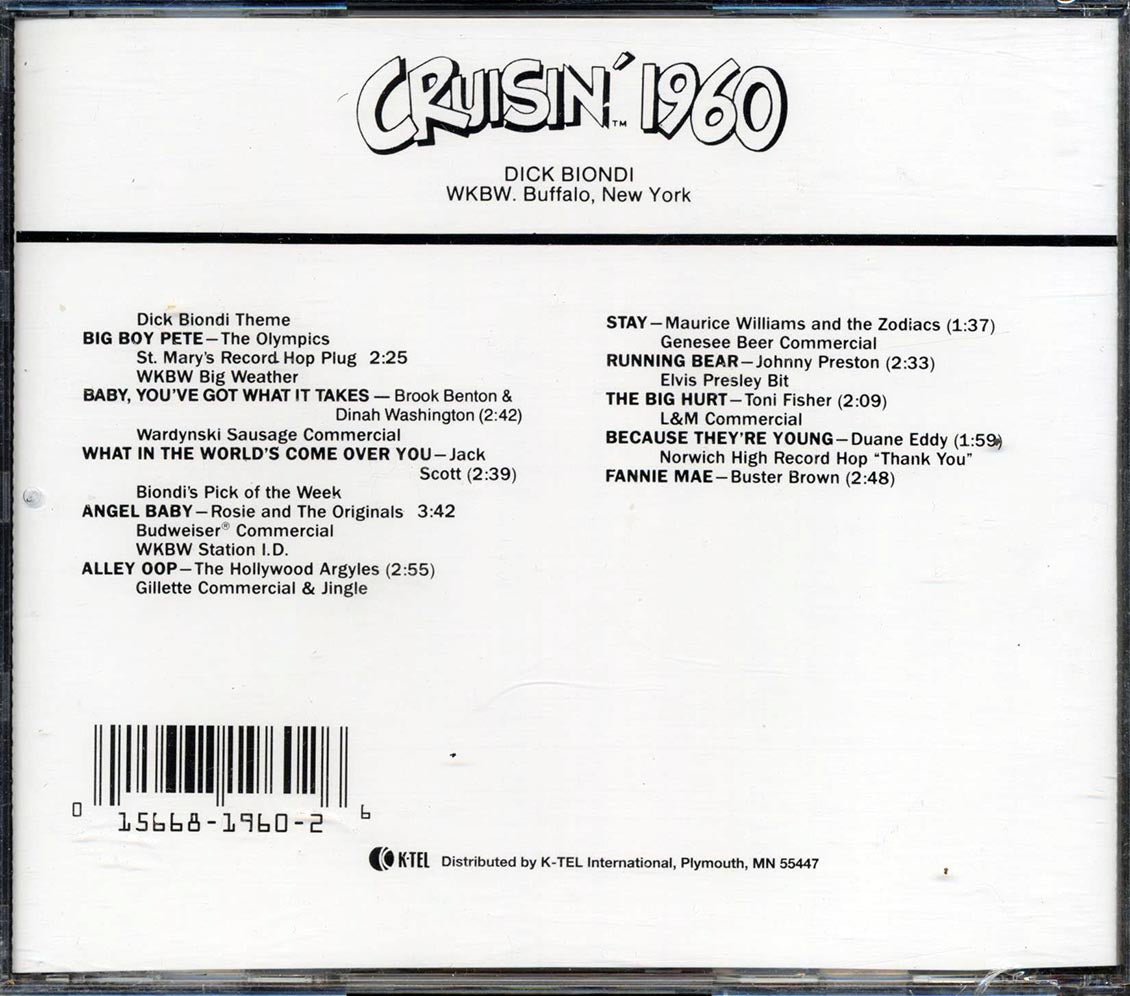 The Olympics, Jack Scott, Brook Benton, Dinah Washington, Etc. - Cruisin' 1960 Music CD