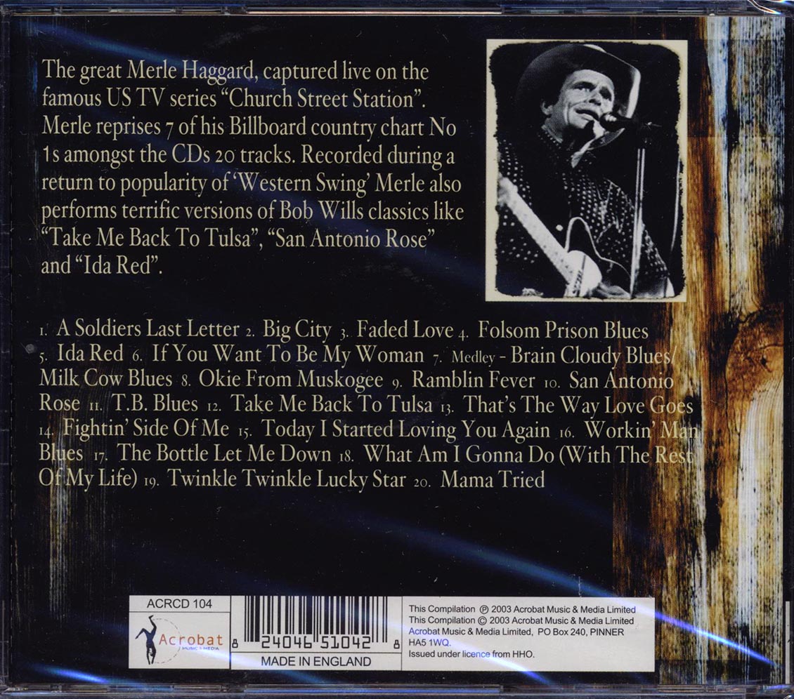 Merle Haggard - Live At Church Street Station Music CD