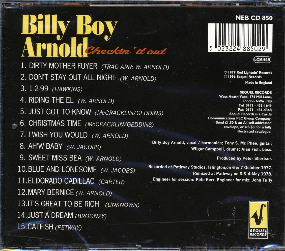 Billy Boy Arnold, Tony McPhee, The Groundhogs - Checkin' It Out Music CD