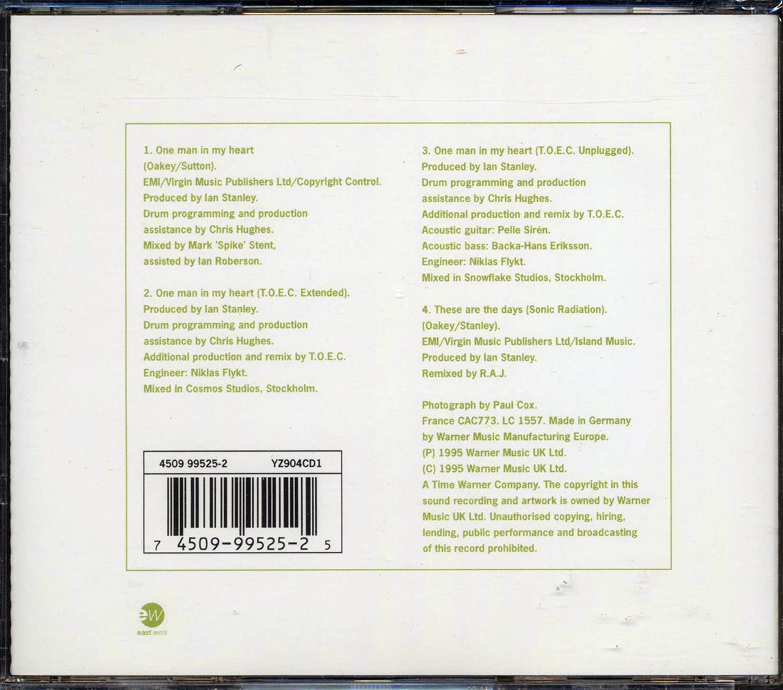 The Human League - One Man In My Heart Music CD