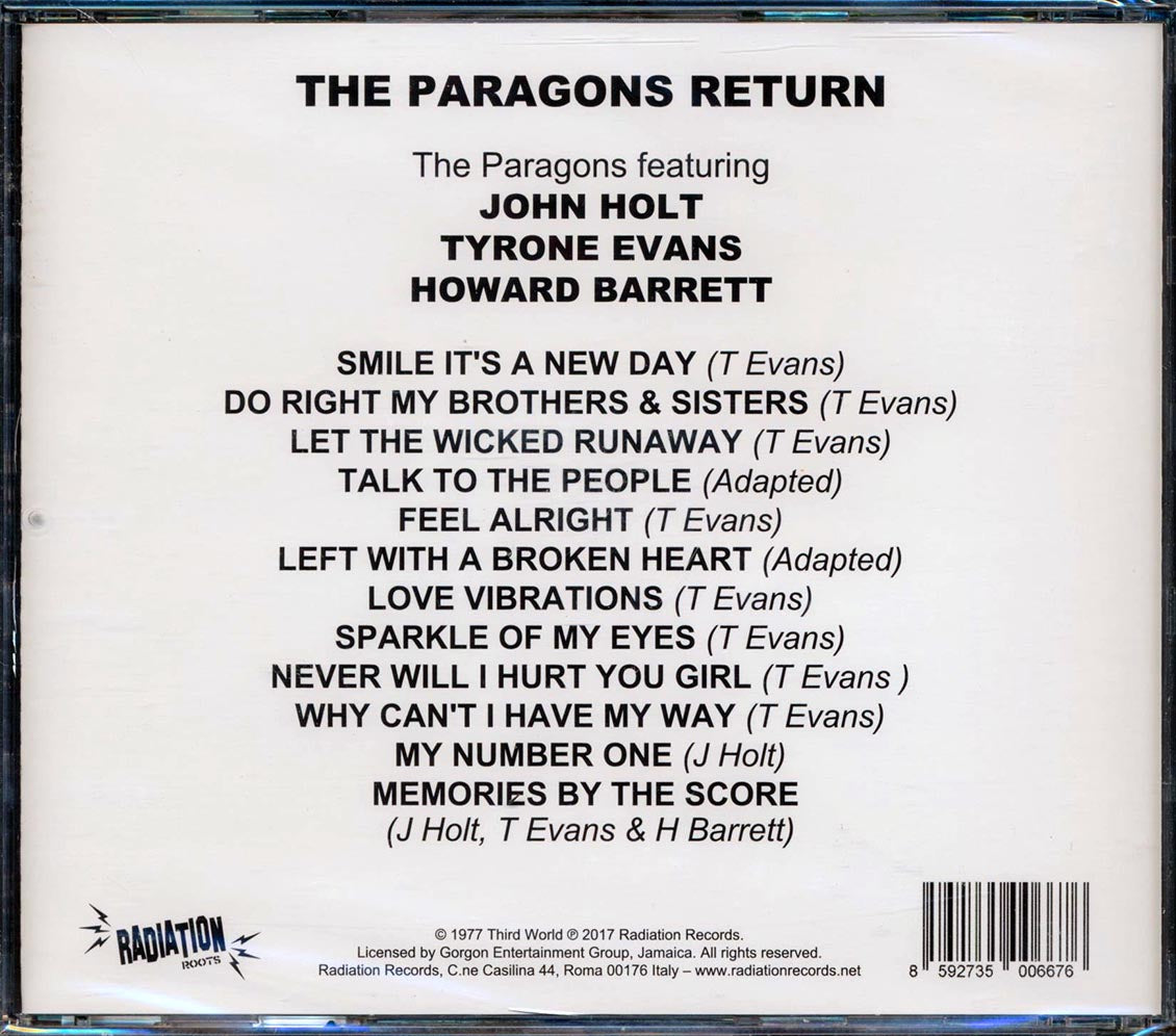 The Paragons - The Paragons Return Music CD