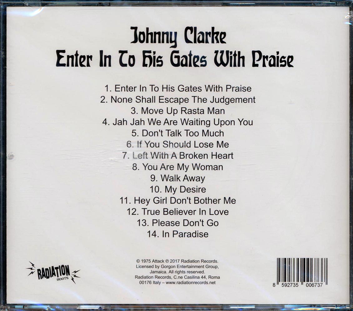 Johnny Clarke - Enter In To His Gates With Praise Music CD