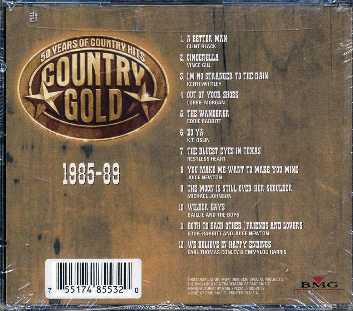 Clint Black, Vince Gill, Juice Newton, Keith Whitley, Etc. - Country Gold: 50 Years Of Country Hits 1985-89 Music CD