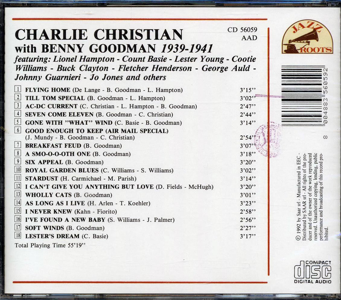 Charlie Christian, Benny Goodman, Lester Young, Count Basie, Etc. - 1939-1941 Music CD