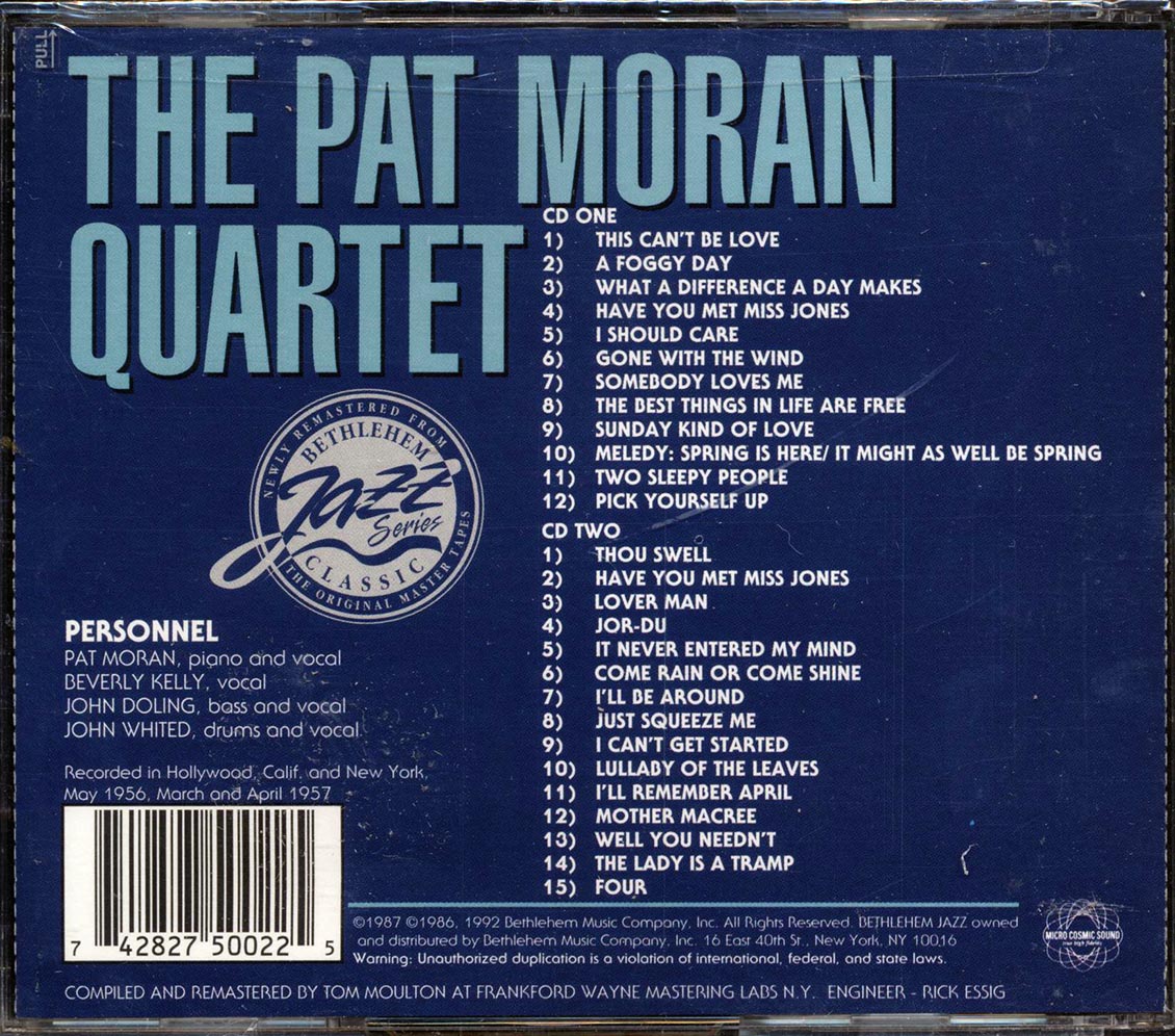 Pat Moran Quartet - While At Birdland (27 tracks) (2xCD) Music CD