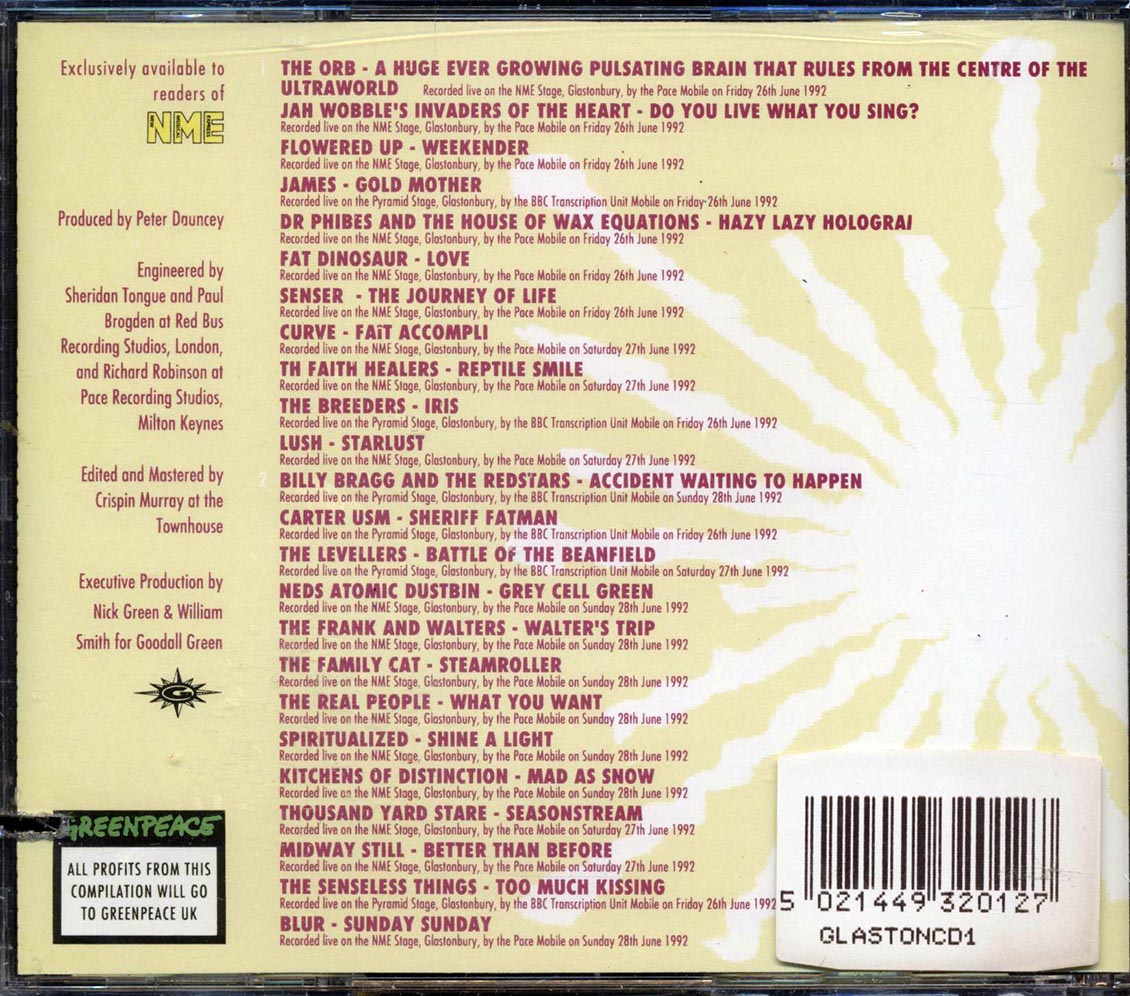 The Orb, Jah Wobble, Flowered Up, Etc. - In A Field Of Their Own: Highlights Of Glastonbury 1992 (marked/ltd stock) Music CD