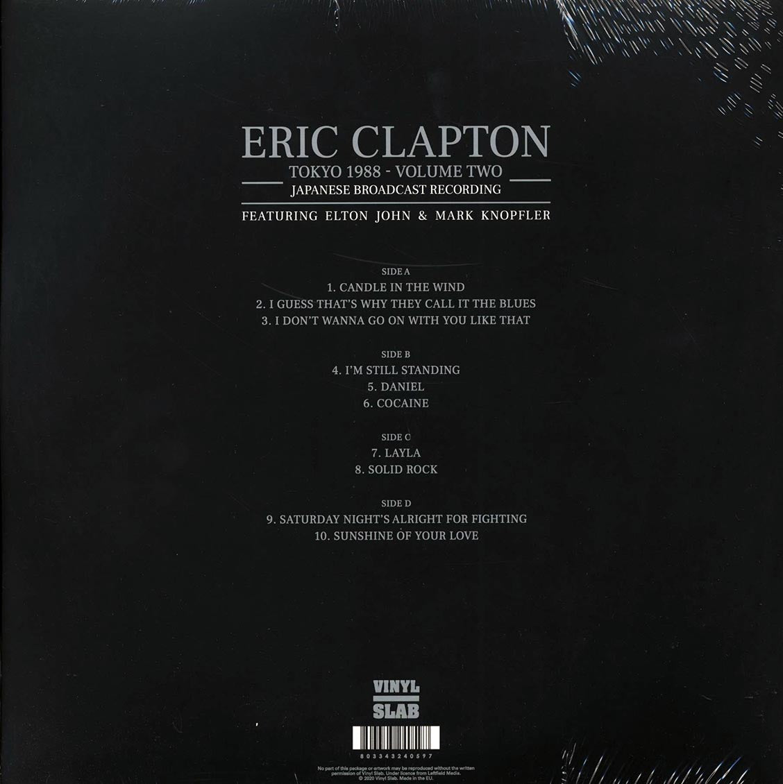 Eric Clapton Tokyo 1988 Volume 2: Japanese Broadcast Recording Featuring Elton John & Mark Knopfler ltd. ed. 2xLP Vinyl Record