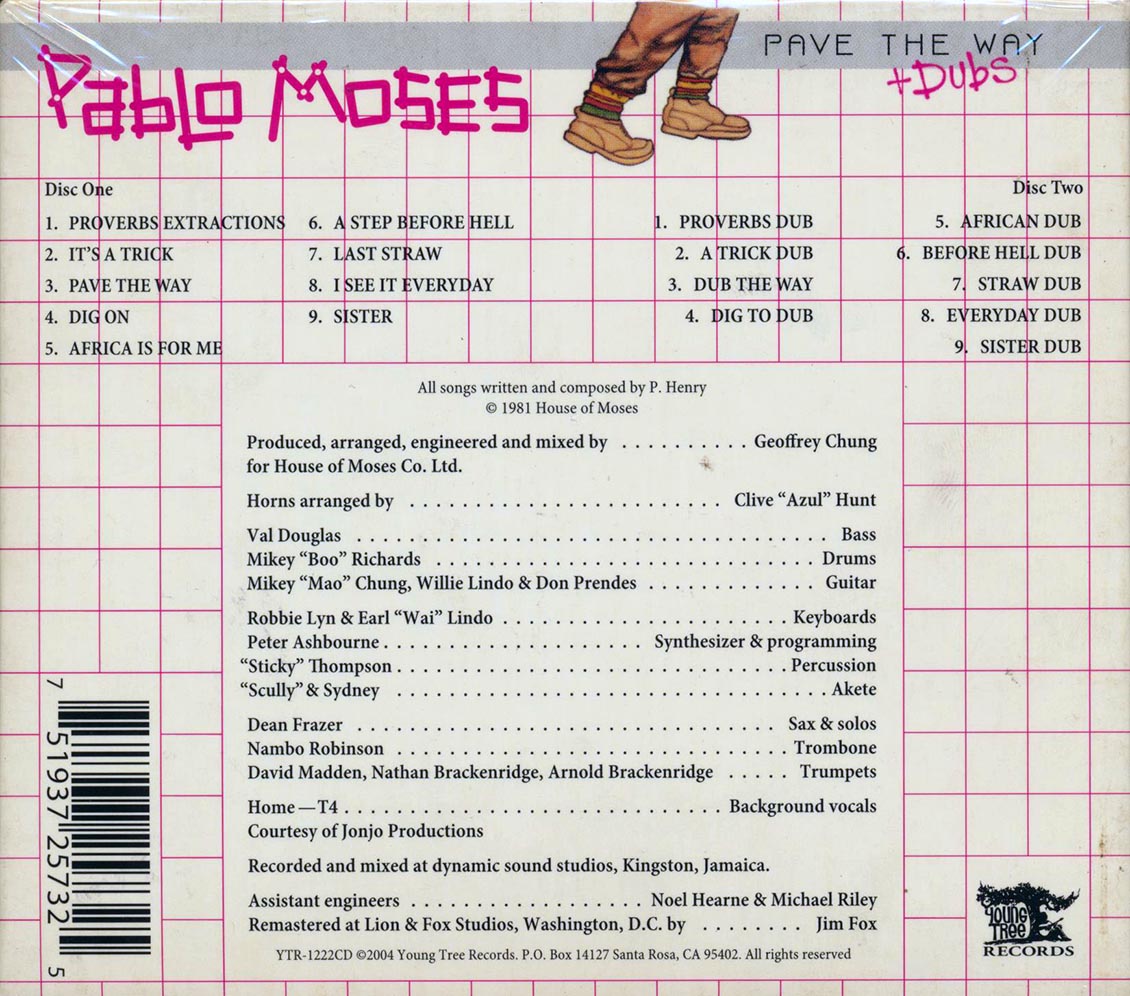 Pablo Moses Pave The Way + Dub 2xCD Music CD