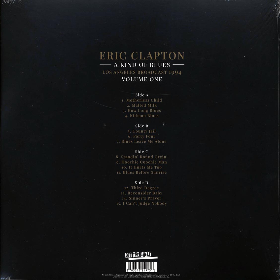 Eric Clapton A Kind Of Blues Volume 1: Los Angeles Broadcast 1994 2xLP Vinyl Record