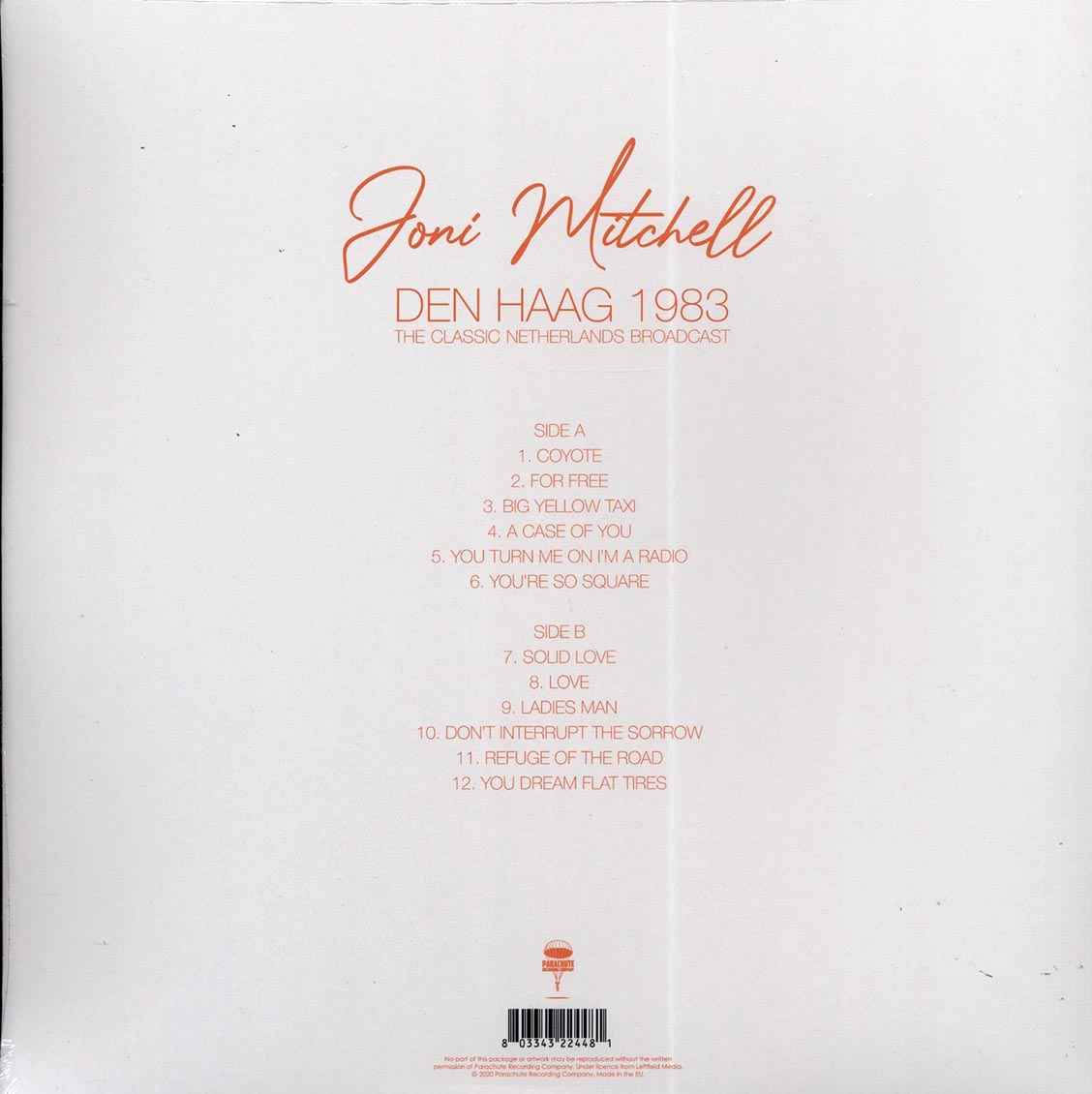 Joni Mitchell - Den Haag 1983: The Classic Netherlands Broadcast Vinyl Record