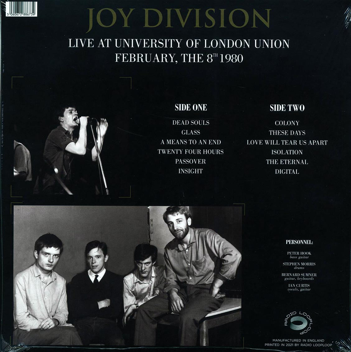 Joy Division Live At University Of London Union, February, The 8th 1980 Vinyl Record