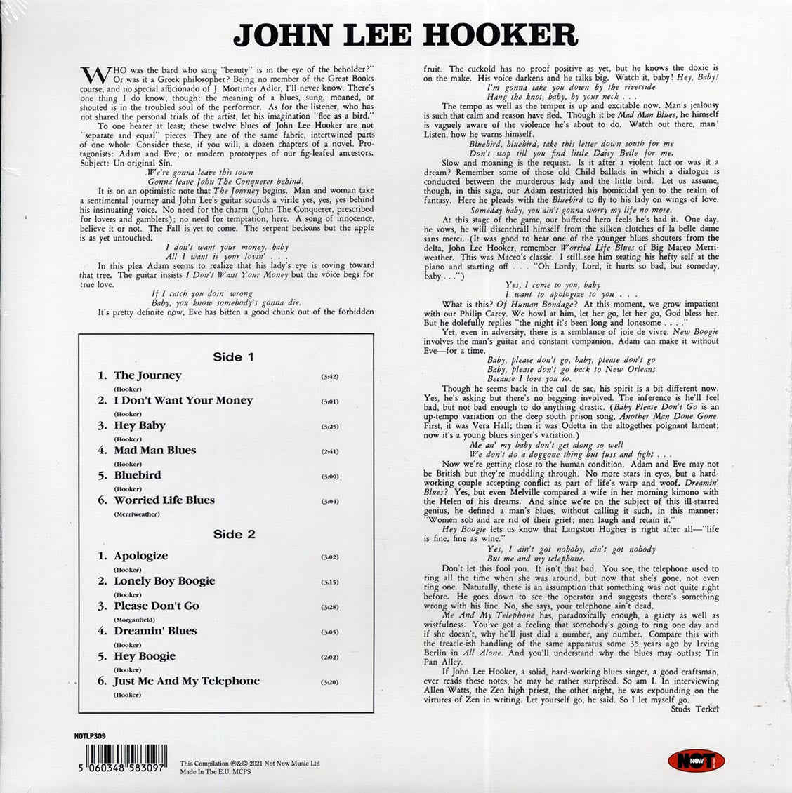 John Lee Hooker - Plays & Sings The Blues (180g) (purple vinyl) Vinyl Record
