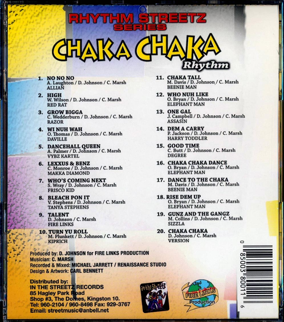 Sizzla, Vybz Kartel, Tanya Stephens, Daville, Elephant Man, Etc. - Chaka Chaka Rhythm (rhythm: "Chaka Chaka") (20 tracks) Music CD
