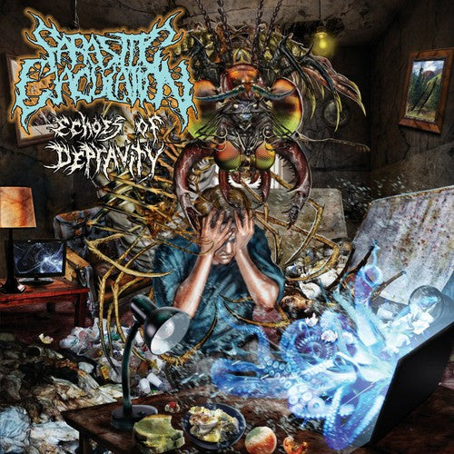 the album cover for Parasitic Ejaculation - Echoes of Depravity