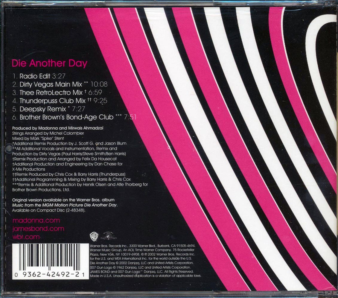 Madonna - Die Another Day Music CD