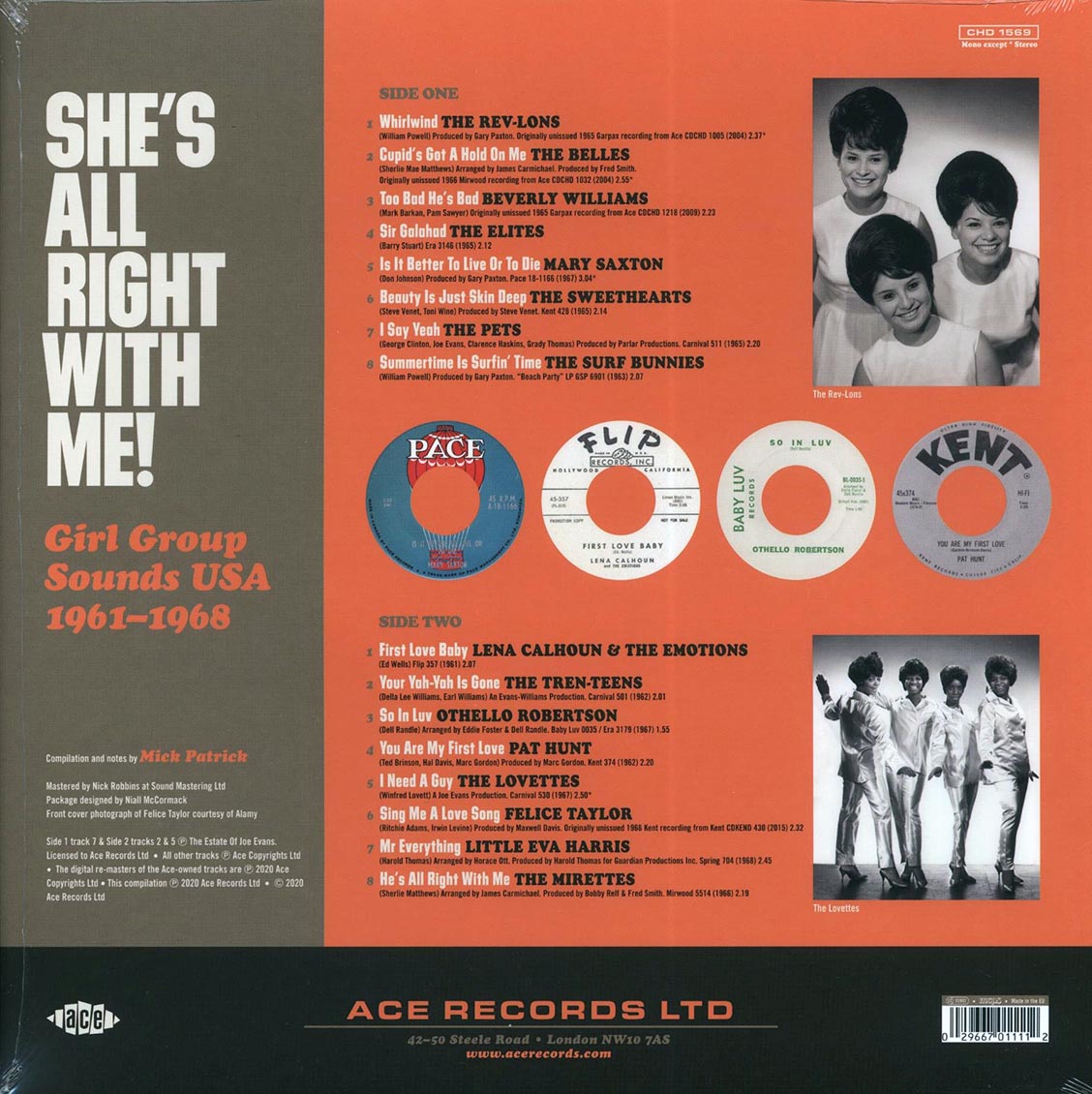 The Surf Bunnies, Beverly Williams, The Pets, The Elites, Etc. - She's All Right With Me! Girl Group Sounds USA 1961-1968 Vinyl Record