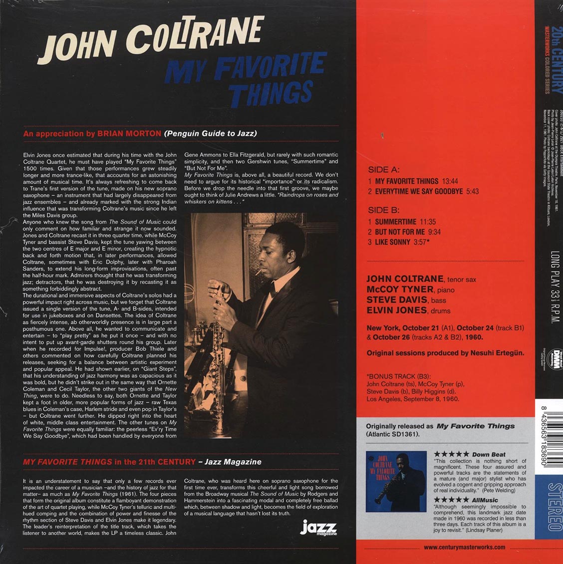 John Coltrane - My Favorite Things (+bonus track) (ltd. ed.) (180g) (red vinyl) Vinyl Record