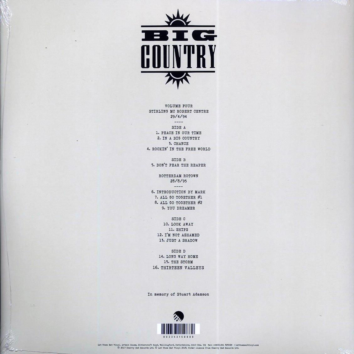 Big Country - We're Not In Kansas: The Live Bootleg Series 1993-1998 Volume 4 (ltd. ed.) (2xLP) (white vinyl) Vinyl Record