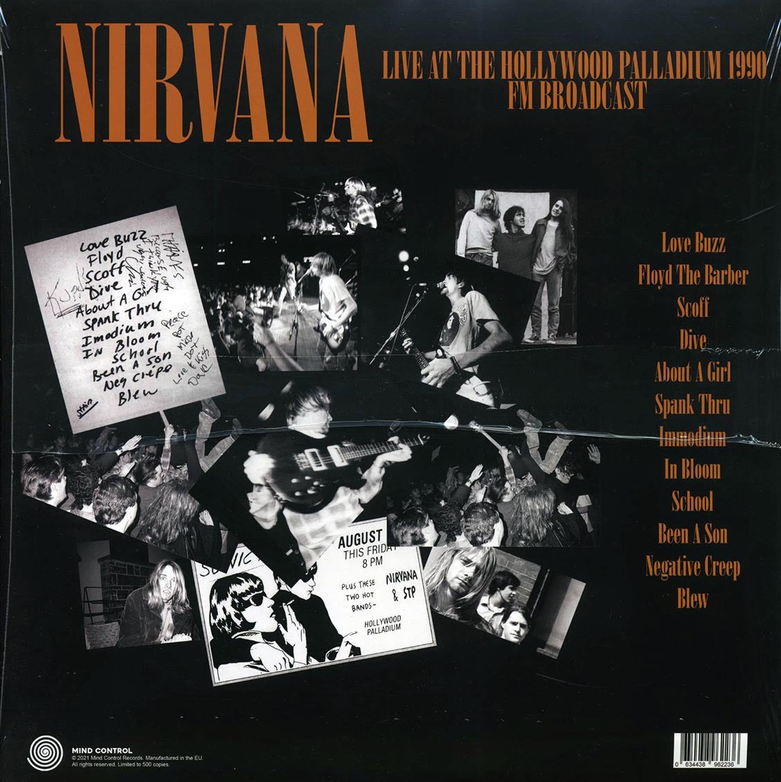 Nirvana California Uber Alles: Live At The Hollywood Palladium 1990 FM Broadcast ltd. 500 copies made Vinyl Record