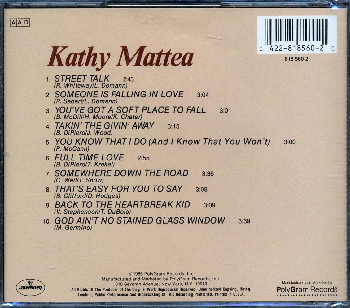 Kathy Mattea - Kathy Mattea Music CD