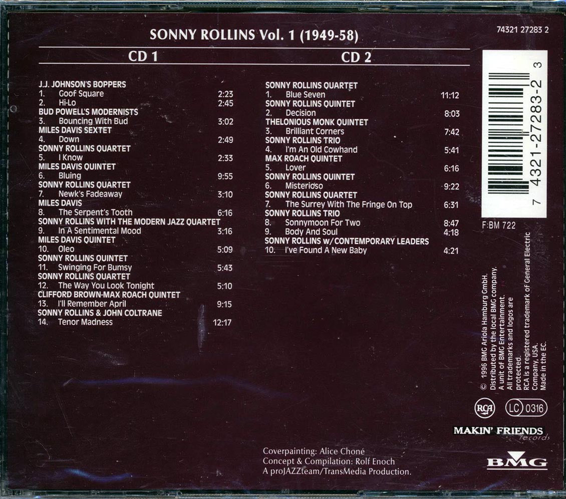 Sonny Rollins - Sonny Rollins Volume 1: 1949-1958 (24 tracks) (2xCD) (incl. large booklet) Music CD