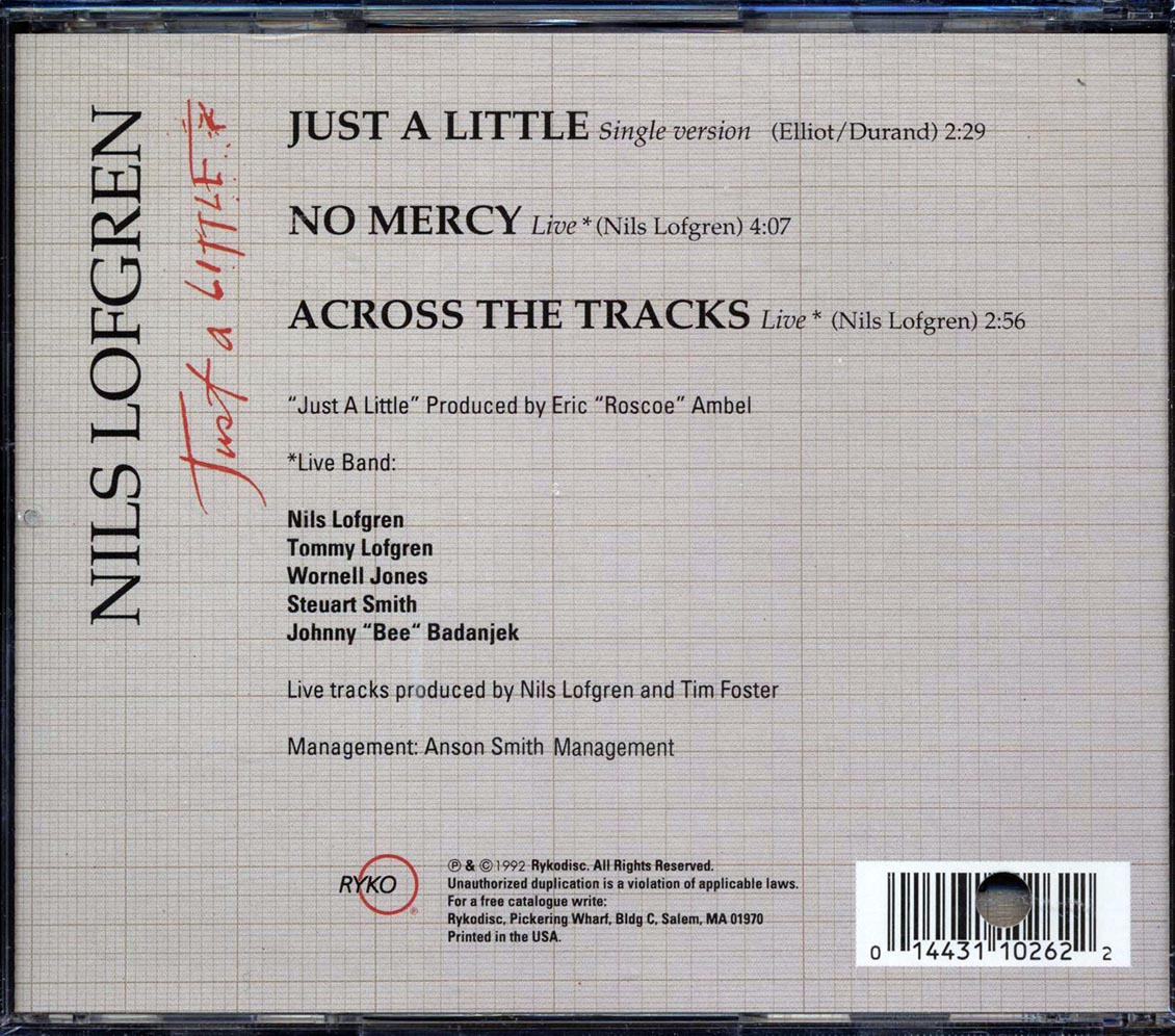 Nils Lofgren - Just A Little (marked/ltd stock) Music CD