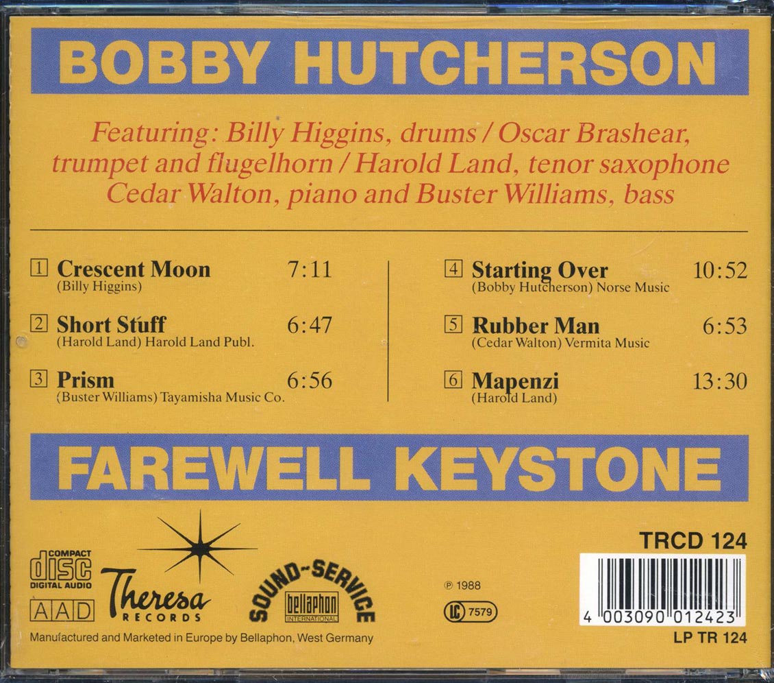 Bobby Hutcherson - Farewell Keystone Music CD