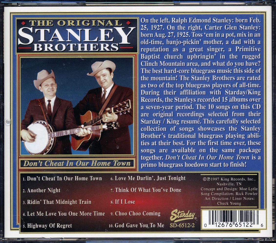 The Stanley Brothers - Don't Cheat In Our Home Town Music CD