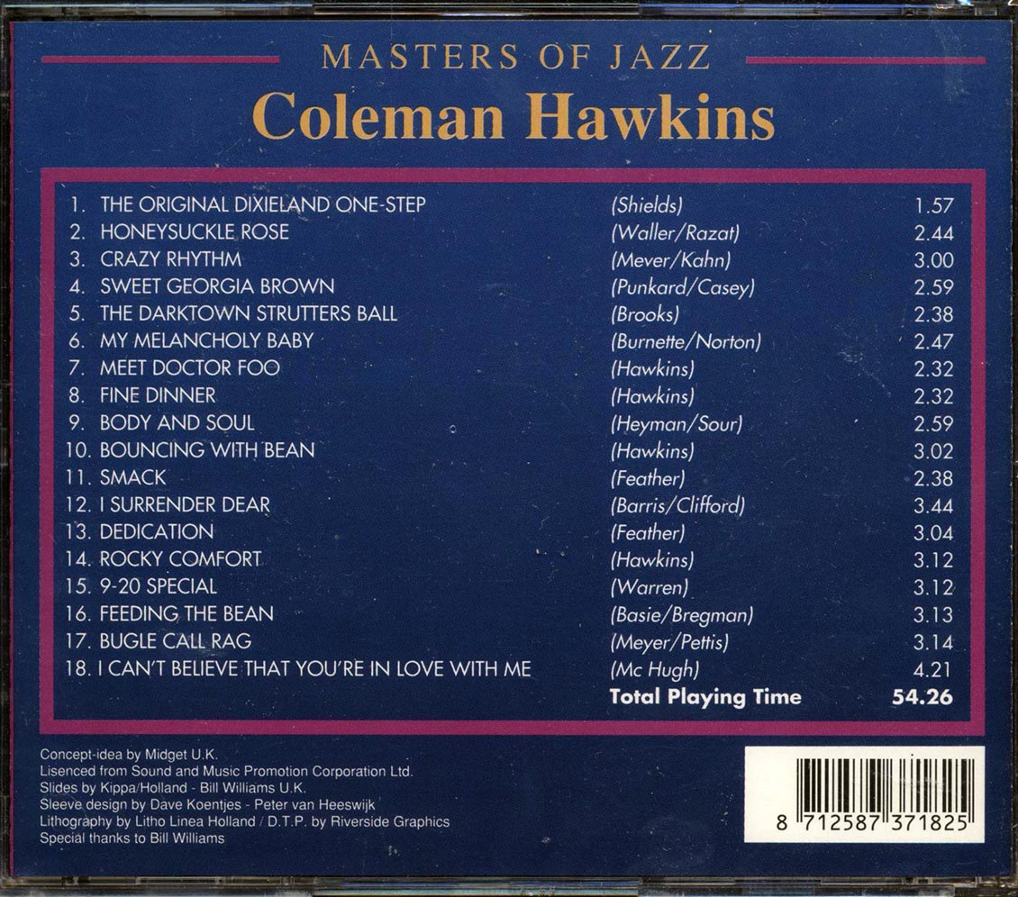 Coleman Hawkins - Body And Soul Music CD
